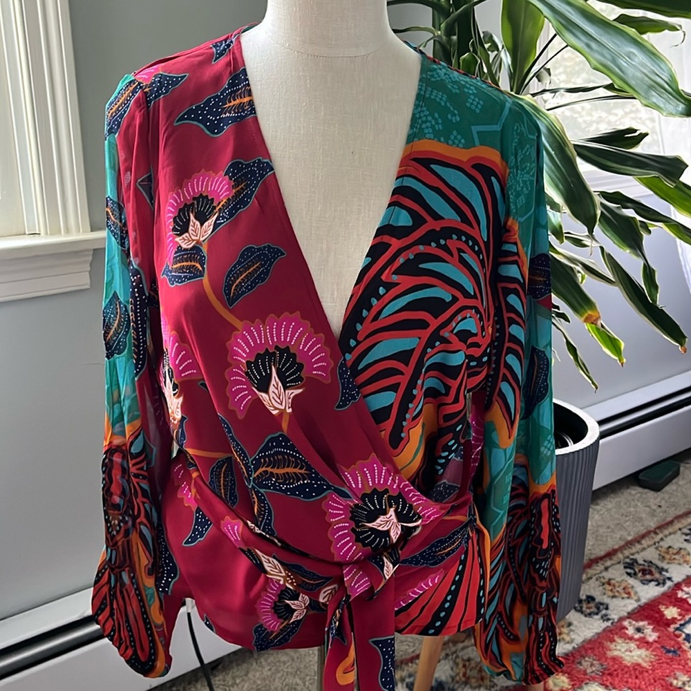 NWT Beautiful Anthropologie wrap blouse